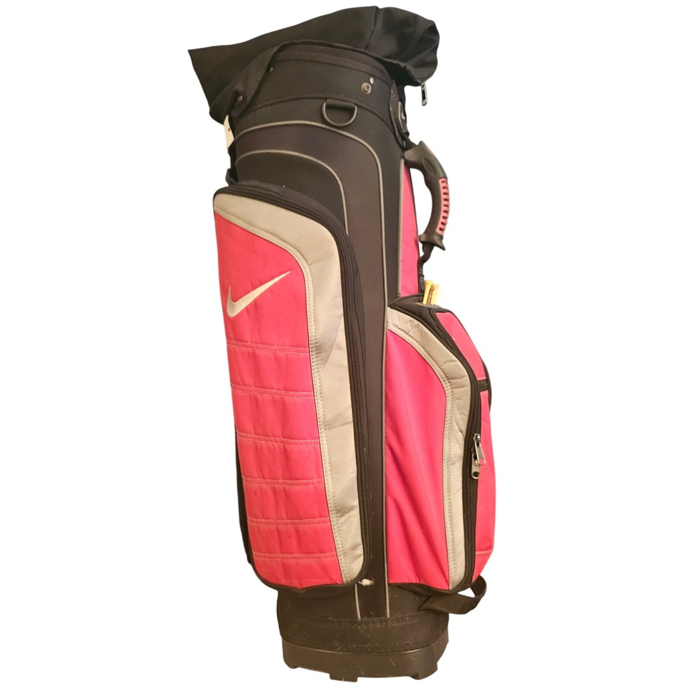 Nike Golf Cart Bag 14-Way Divider Pink Black Silver Lightweight Pockets Strap